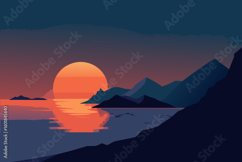 sunset in the mountains