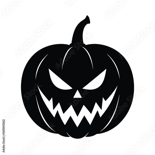 evil pumpkin smile vector silhouette.eps