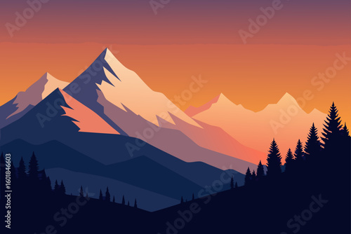 sunrise in the mountains
