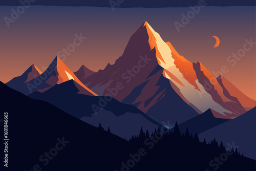 sunrise in the mountains