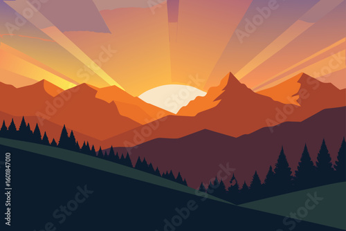 sunrise in mountains