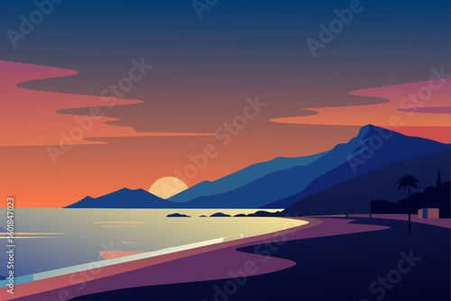 sunset in the mountains