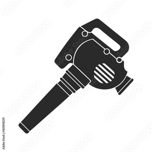 Leaf blower vector silhouette illustration isolated on white background