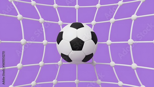 A football ball in a net