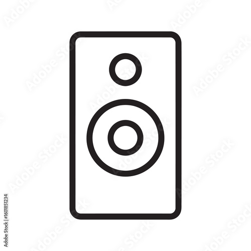 Audio speaker vector line icon for sound system music playback and volume amplification representing stereo equipment and entertainment technology