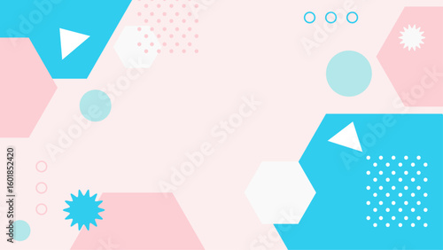 Abstract pink and blue geometric design suitable for backgrounds, digital art, posters, website graphics, and interior decor projects. Vibrant and modern.