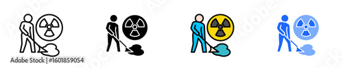 Chemical Spill Cleanup  Icon Set Multiple Stlye Collection