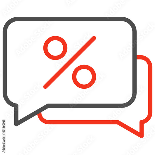 A label icon that directly communicates the existence of a discount measured in percentages such as discount, promo or savings