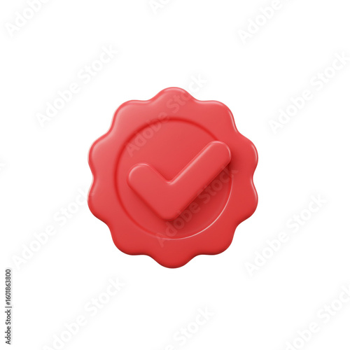 Approved Check Icon: A bold, vibrant red checkmark icon, symbolizing approval, validation, and confirmation. This image is clean, simple, and communicates a clear message of affirmation and success.