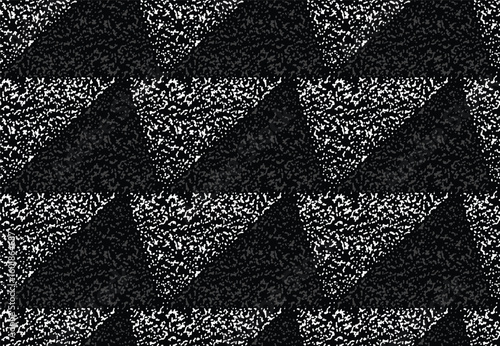 Hand drawn abstract stippling triangles seamless pattern, Ethnic and tribal handcrafted dotted texture background. Simple geometric graphic for textile, decoration, carpet