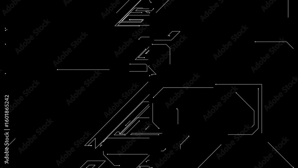 Abstract microcircuit tech line animated Abstract microcircuit tech line animated