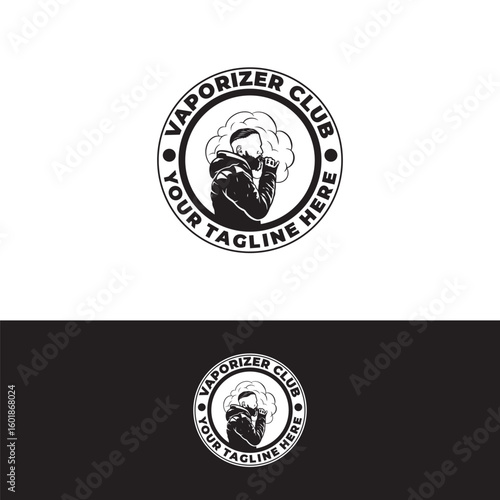 Smoking electronic cigarettes logo design template