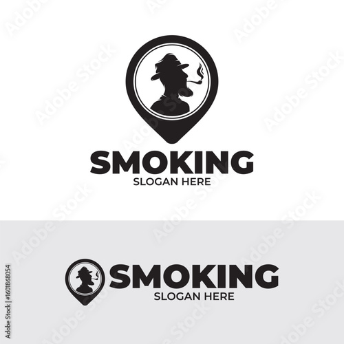 Smoking area logo design template