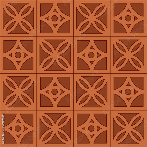 Interior and exterior material patterns of breeze block tiles