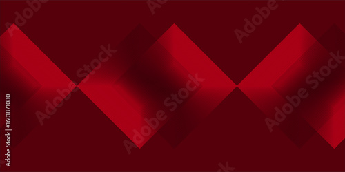 This abstract design features a series of red diamond shapes arranged in a repeating pattern, each surrounded by concentric lines that fade into the background. 