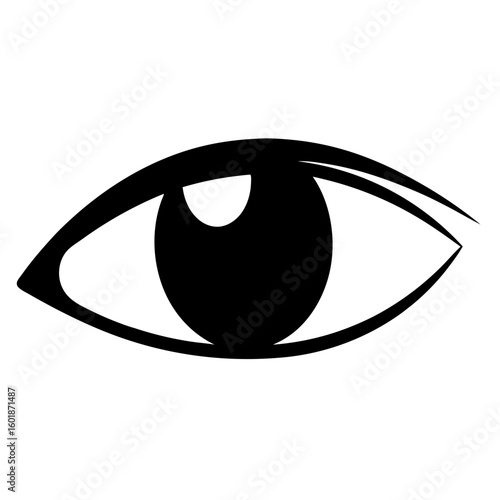 A Single Human Eye with Long Eyelashes in Black and White