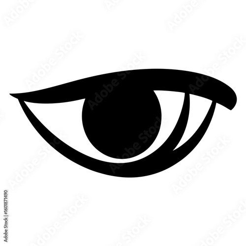 Minimalistic and stylized vector graphic illustration of a human eye anatomy