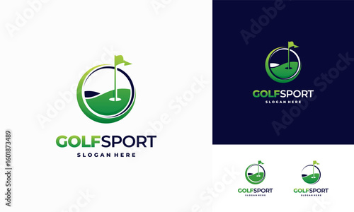 Iconic Golf logo designs concept, Golf Land logo designs concept vector