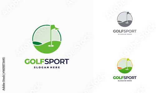 Iconic Golf logo designs concept, Golf Land logo designs concept vector