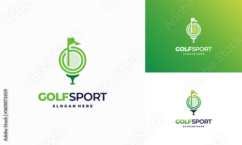 Iconic Golf logo designs concept, Golf Land logo designs concept vector