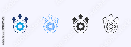 Process Icon Set Multiple Style Collection