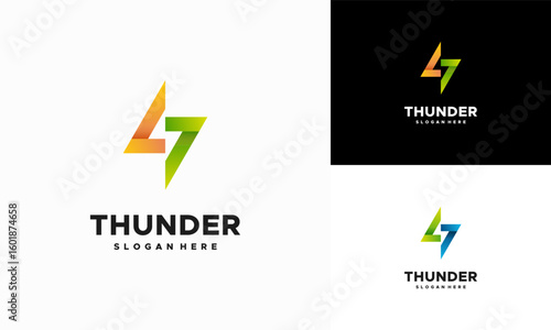 Modern Thunder Lightning logo designs concept vector, Electricity logo template symbol icon