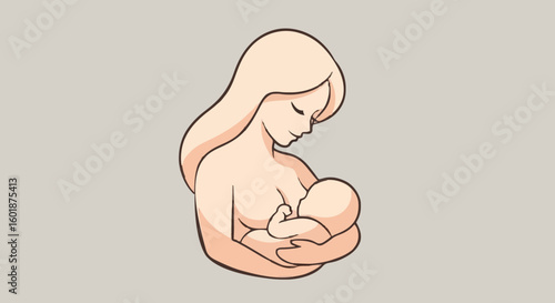 Loving mother cradles baby, nurturing bond, gentle embrace, peaceful moment
