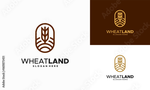 Grain wheat field logo concept, Agriculture wheat Logo Template vector icon