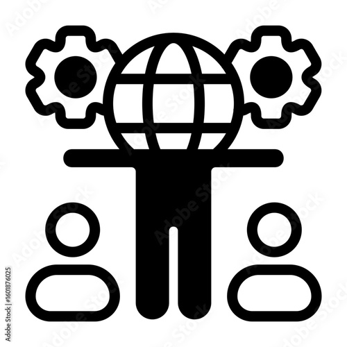 Multinational Team Semi Solid Icon Style