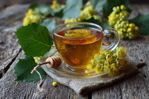 Honey infused linden herbal tea