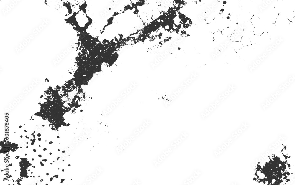 Fototapeta premium Abstract dark grey organic shapes and granular textures on white background vector