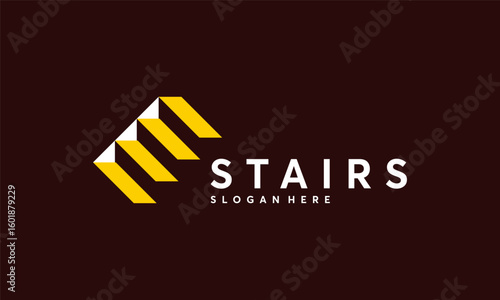 Simple Stairs logo vector modern graphic, Stairway logo symbol icon