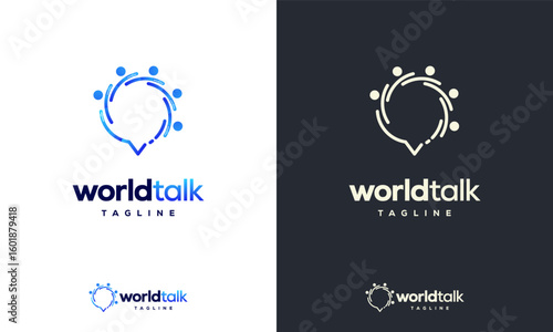 World Forum logo designs concept vector, World Talk logo symbol designs, Discuss symbol