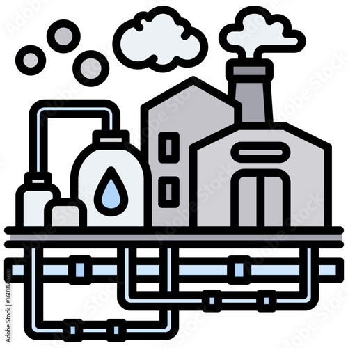 Oil Refinery Emission Icon