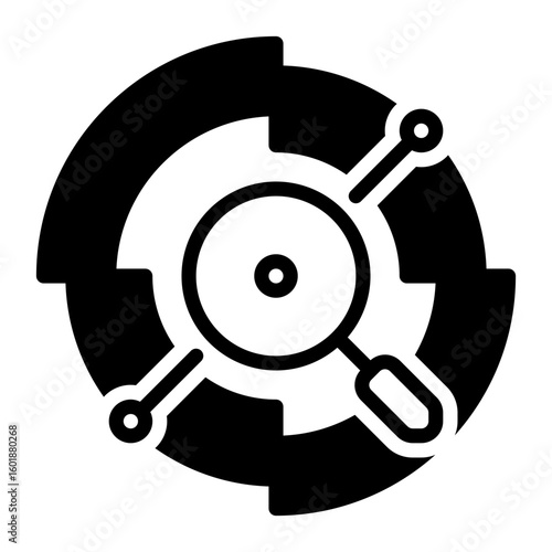 analytic icon, glyph icon style