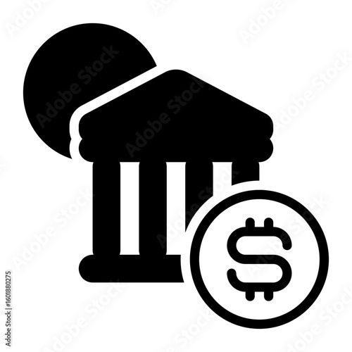 bank icon, glyph icon style