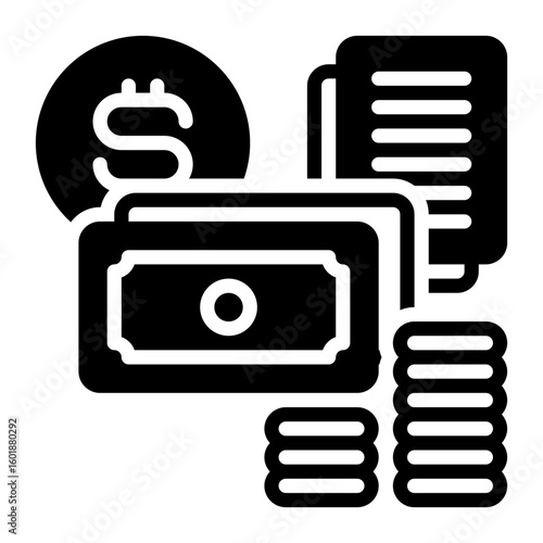 money icon, glyph icon style