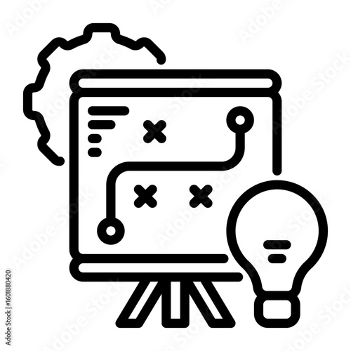 approach icon, line icon style