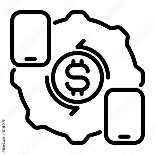 money transfer icon, line icon style