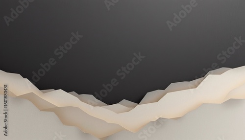 Minimalist abstract background with paper cut style layers, subtle shadows