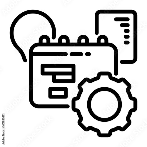 management icon, line icon style