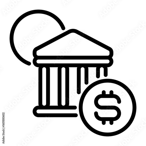 bank icon, line icon style