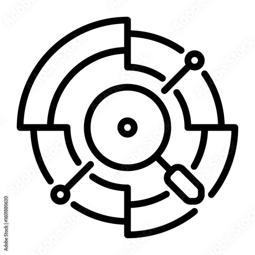 analytic icon, line icon style