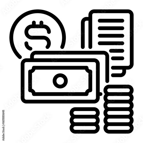 money icon, line icon style