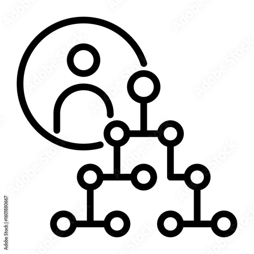 hierarchical structure icon, line icon style