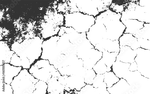 Cracked dry earth texture with dark abstract patterns background black