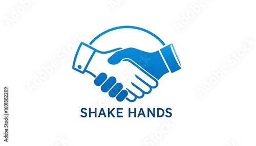 Two hands shaking, simple logo design