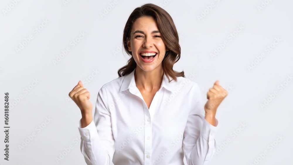 Happy Businesswoman Celebrating Success Happy Businesswoman Celebrating Success