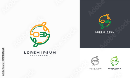 Healthy Nature food logo designs concept vector, Vegetarian food symbol Creative logo