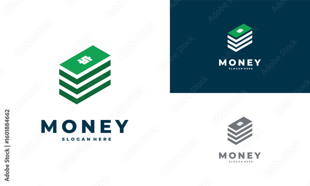 Obraz premium Modern Money Logo designs template vector, Finance logo designs vector, Logo symbol icon